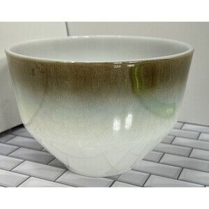 Federal Glass Ombré Brown & Green mixing bowl 2.5 Quarts Vintage Collectable